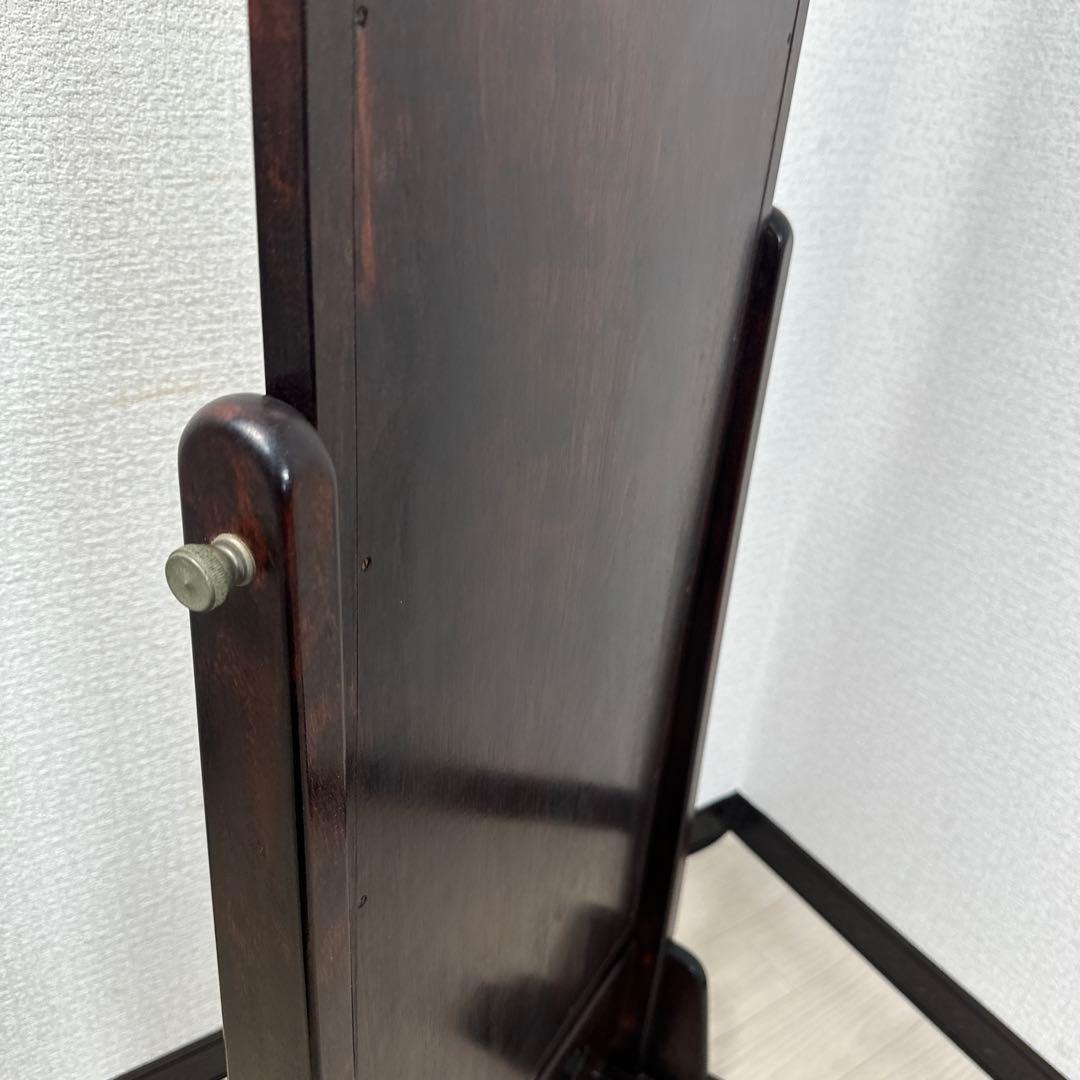 松本民芸 スタンドミラー 鏡 姿見 全身鏡 樺材 無垢材 和家具 i1※