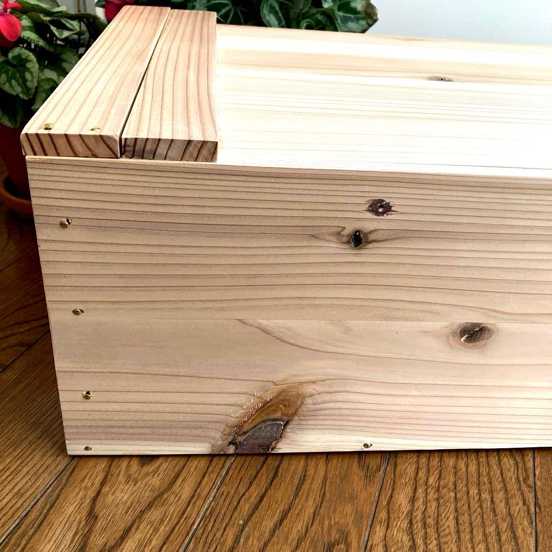 木製収納ボックス 蓋付き 大工道具箱　収納箱　木箱　ツールBOX ハンドメイド