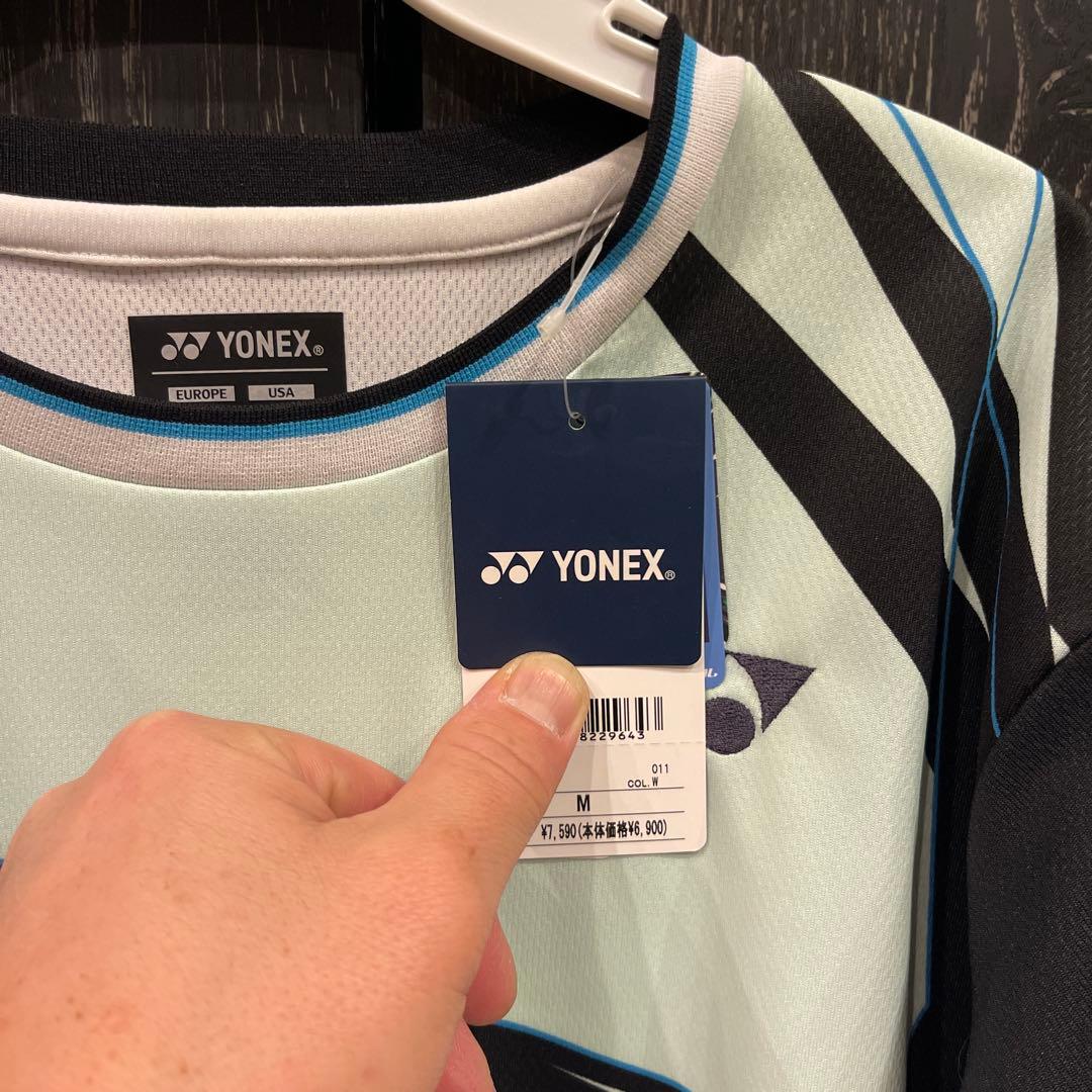 YONEX バドミントンシャツ JP M ホワイト/グリーン新品タグ付き廃盤商品