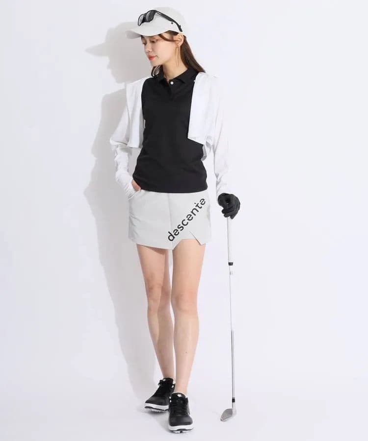 ★美品★DESCENTE　GOLF　サイドスリット速乾ラップキュロット　L