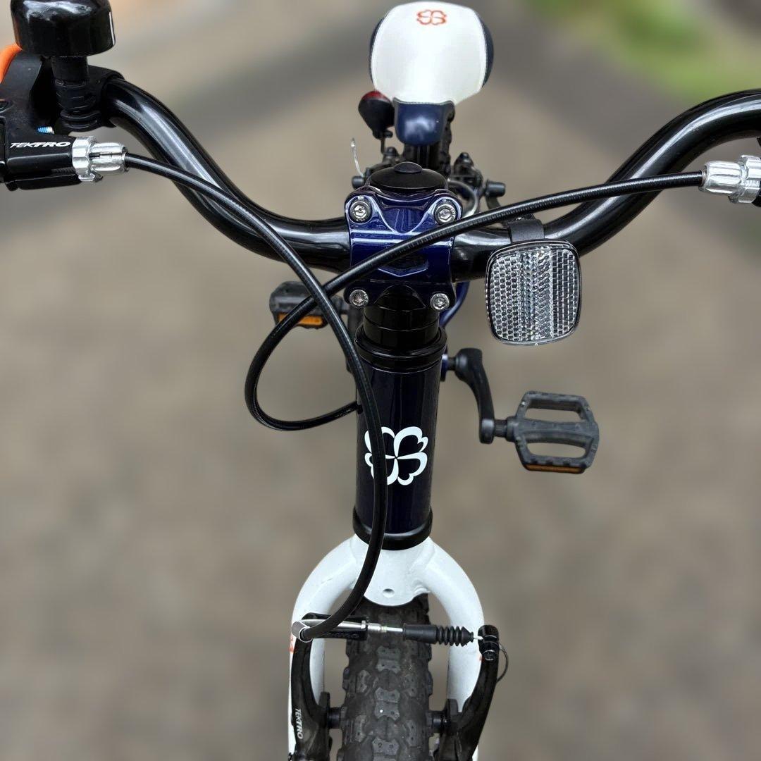 ヨツバサイクル 16インチ 子供用自転車 ネイビー/ホワイト/オレンジ