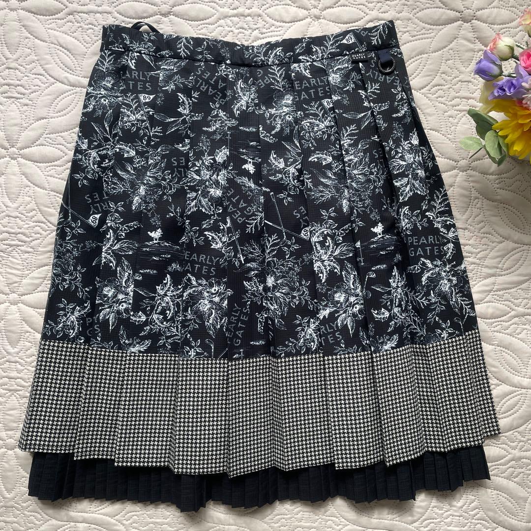 PEARLY GATES パーリーゲイツ　プリーツスカート　ネイビー系　サイズ1