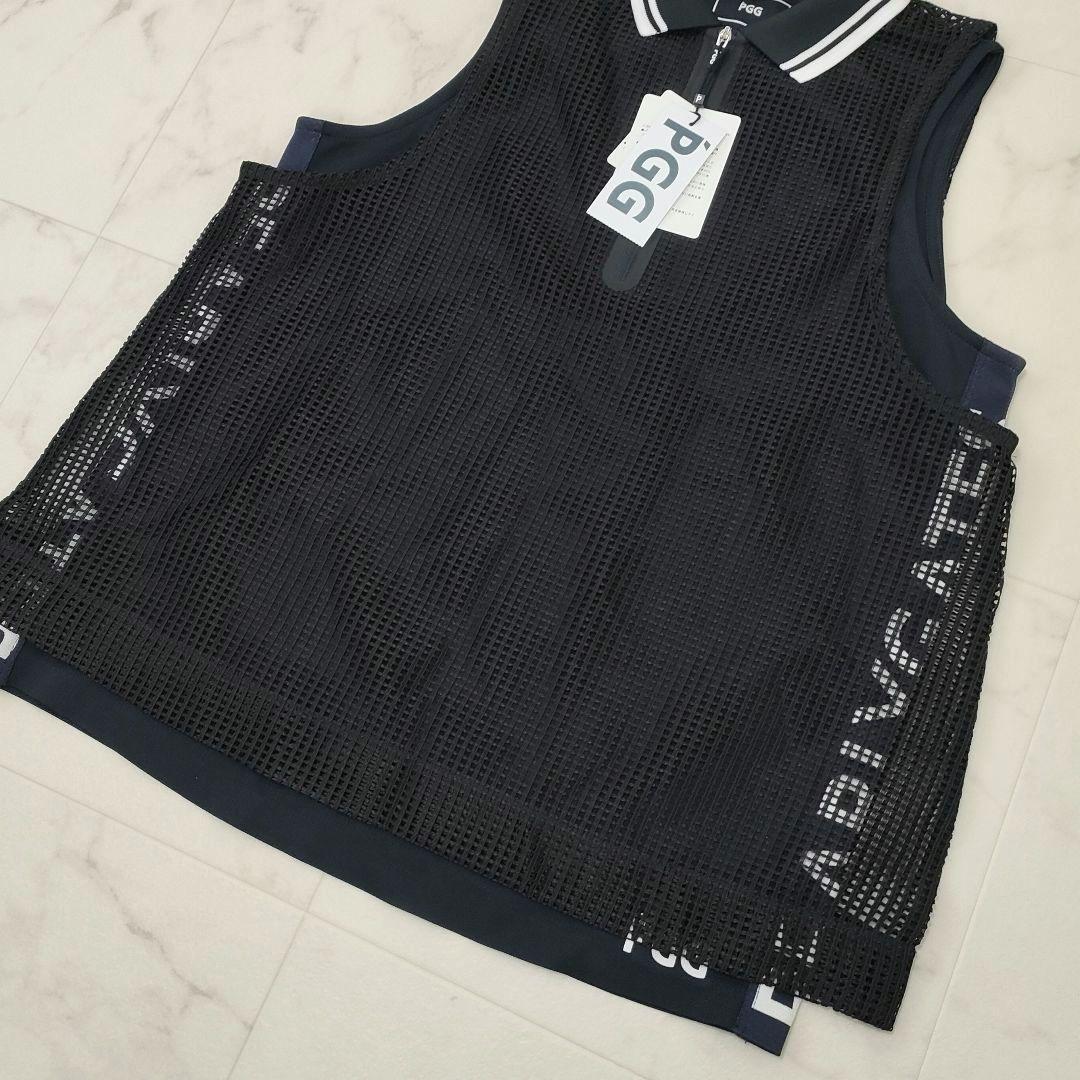 【新品タグ付】PGG　パーリーゲイツ　ノースリーブシャツ　メッシュレイヤード　1