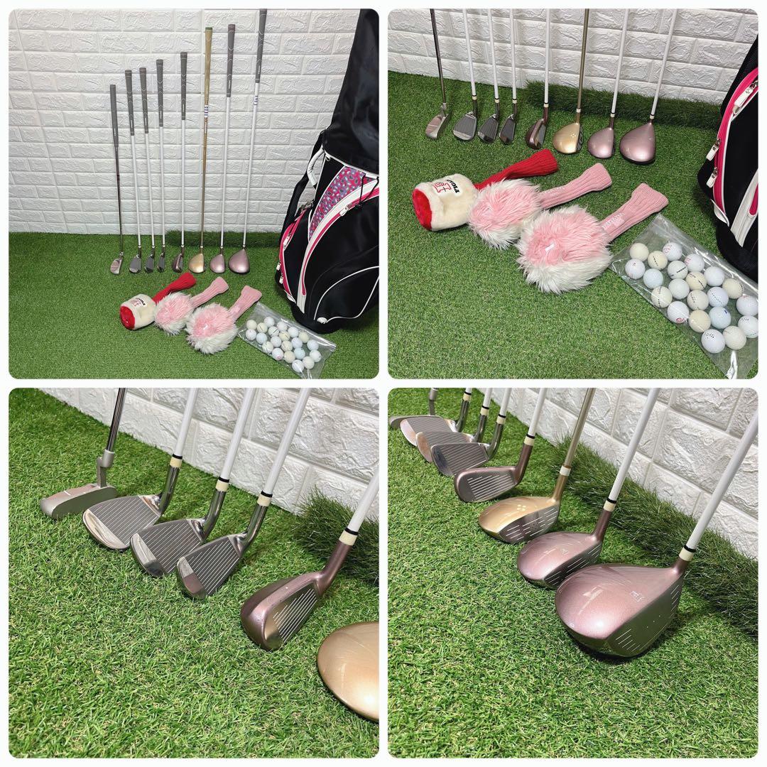 超可愛いピンク美品 初心者に優しい FIGAROレディースゴルフクラブ8本セット