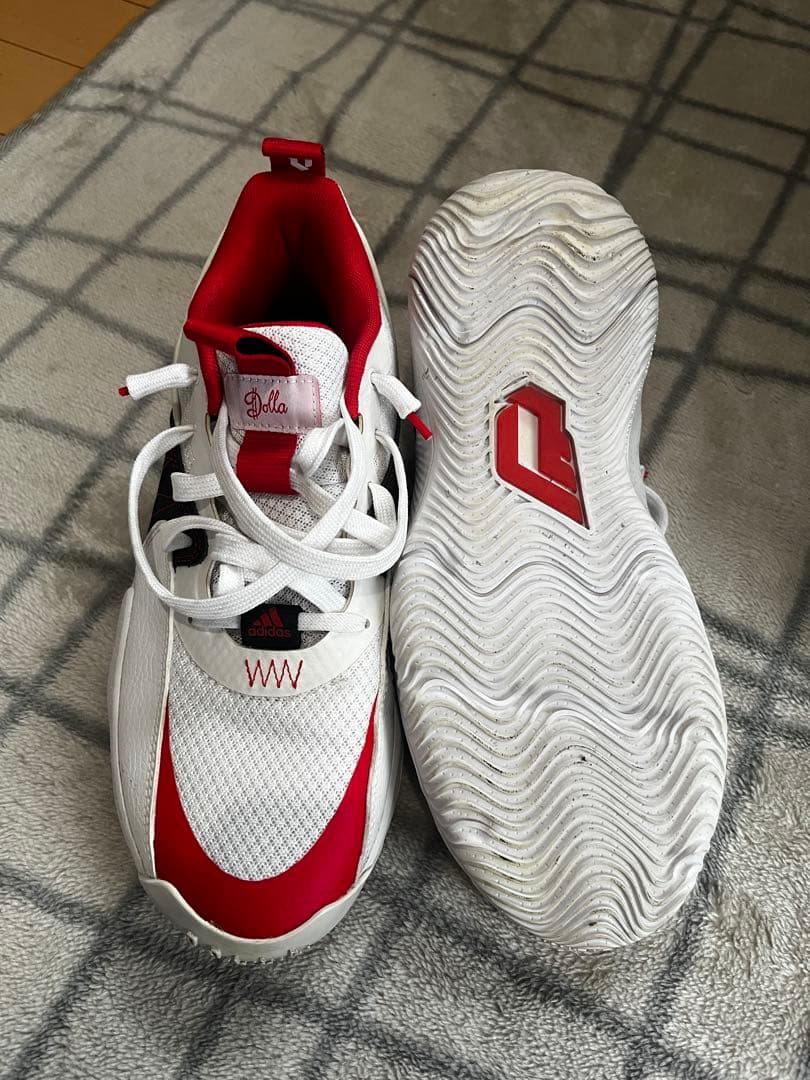 Adidas バスケットボールシューズ ホワイト/レッド