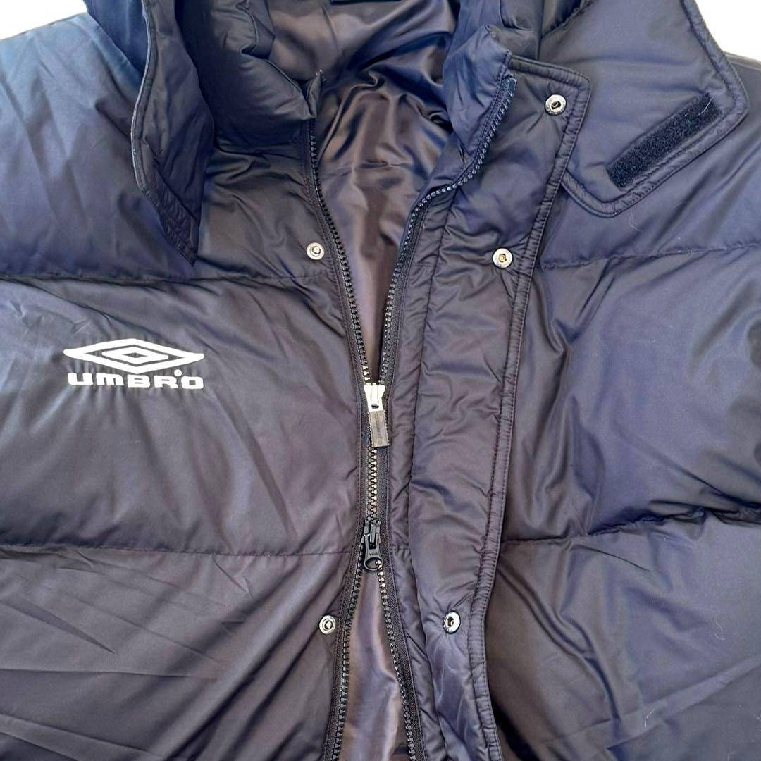 umbro アンブロ　ロングダウンジャケット ベンチコート黒 フード付XOサイズ