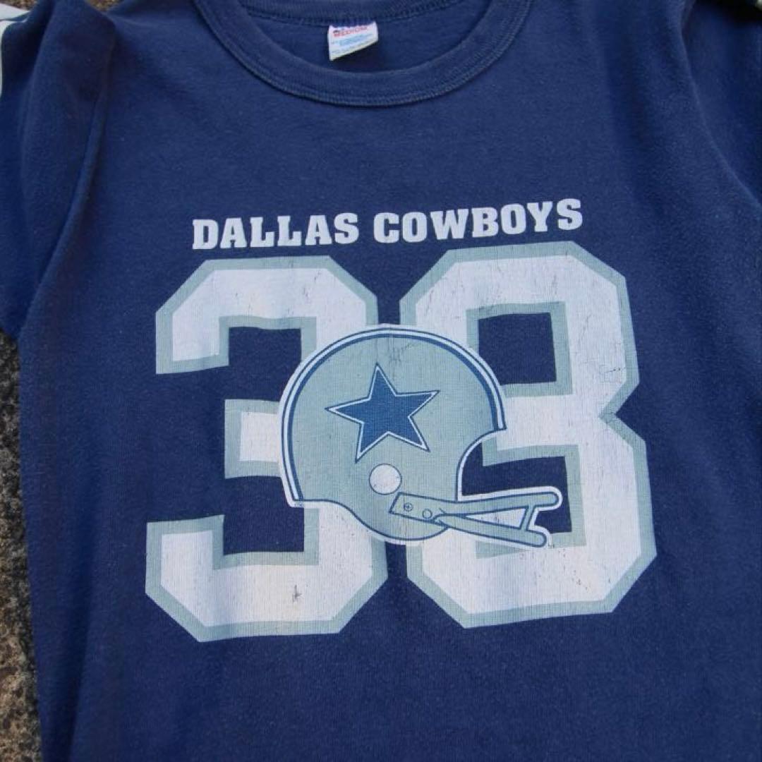 チャンピオン フットボールTシャツ WIN DALLAS COWBOYS 紺 M