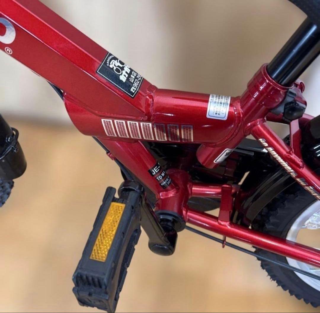 【極美品】Jeep 子供用自転車 16インチ 赤 前カゴ&補助輪付き