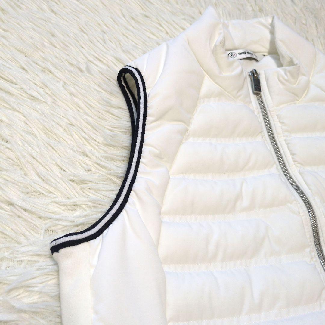 美品　and per se　アンパスィ　ダウンベスト　ロング　L 　白