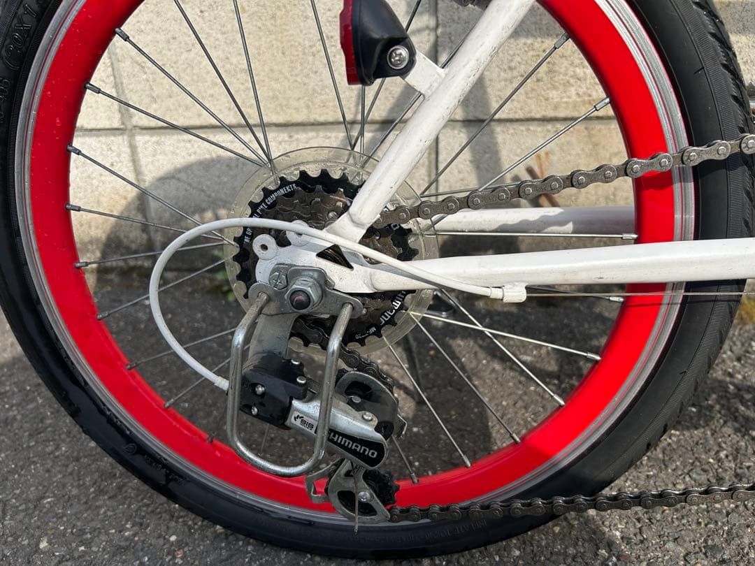 ミニベロ小径自転車 ホワイト/レッド