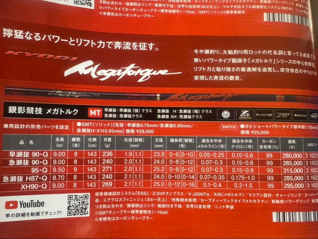 DAIWA ダイワ　銀影競技　メガトルク　急瀬抜90 数回使用　美品
