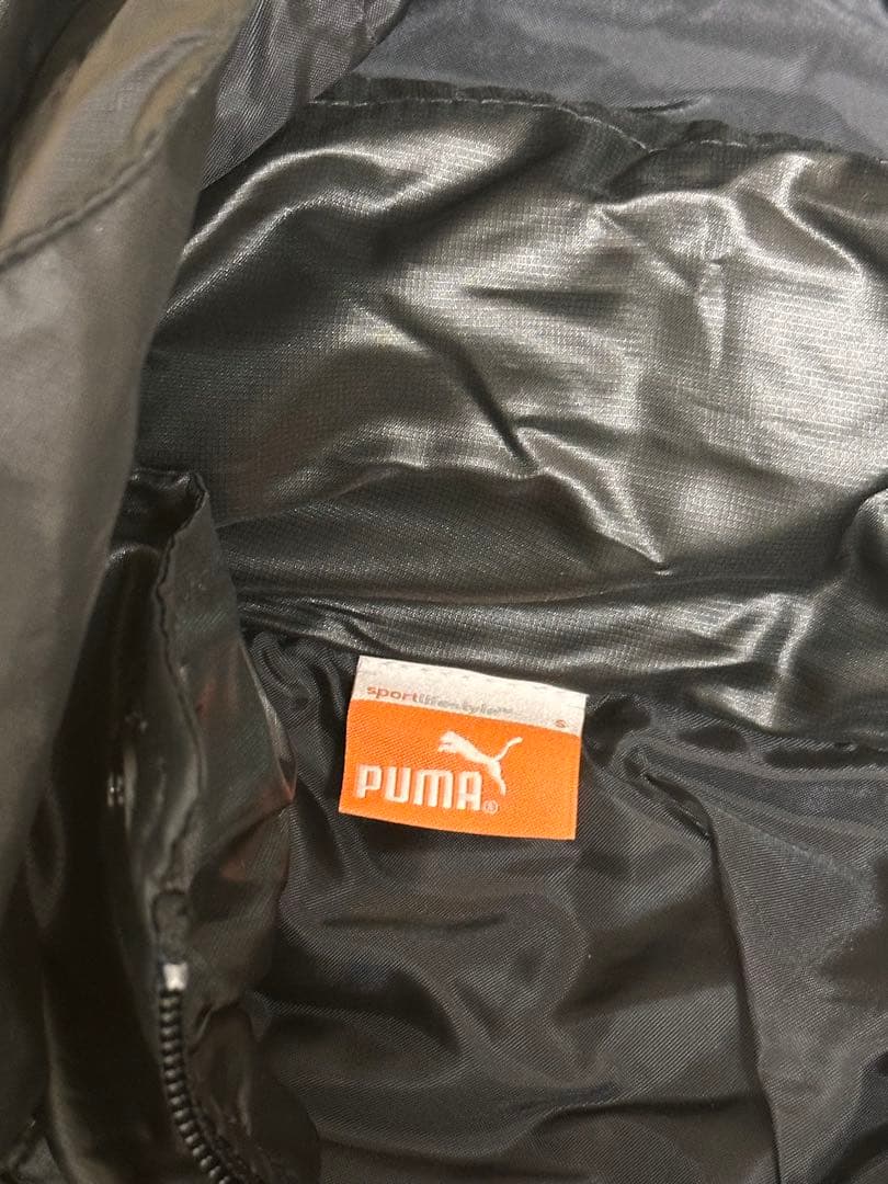 PUMA ブラック ベンチコート フード付き