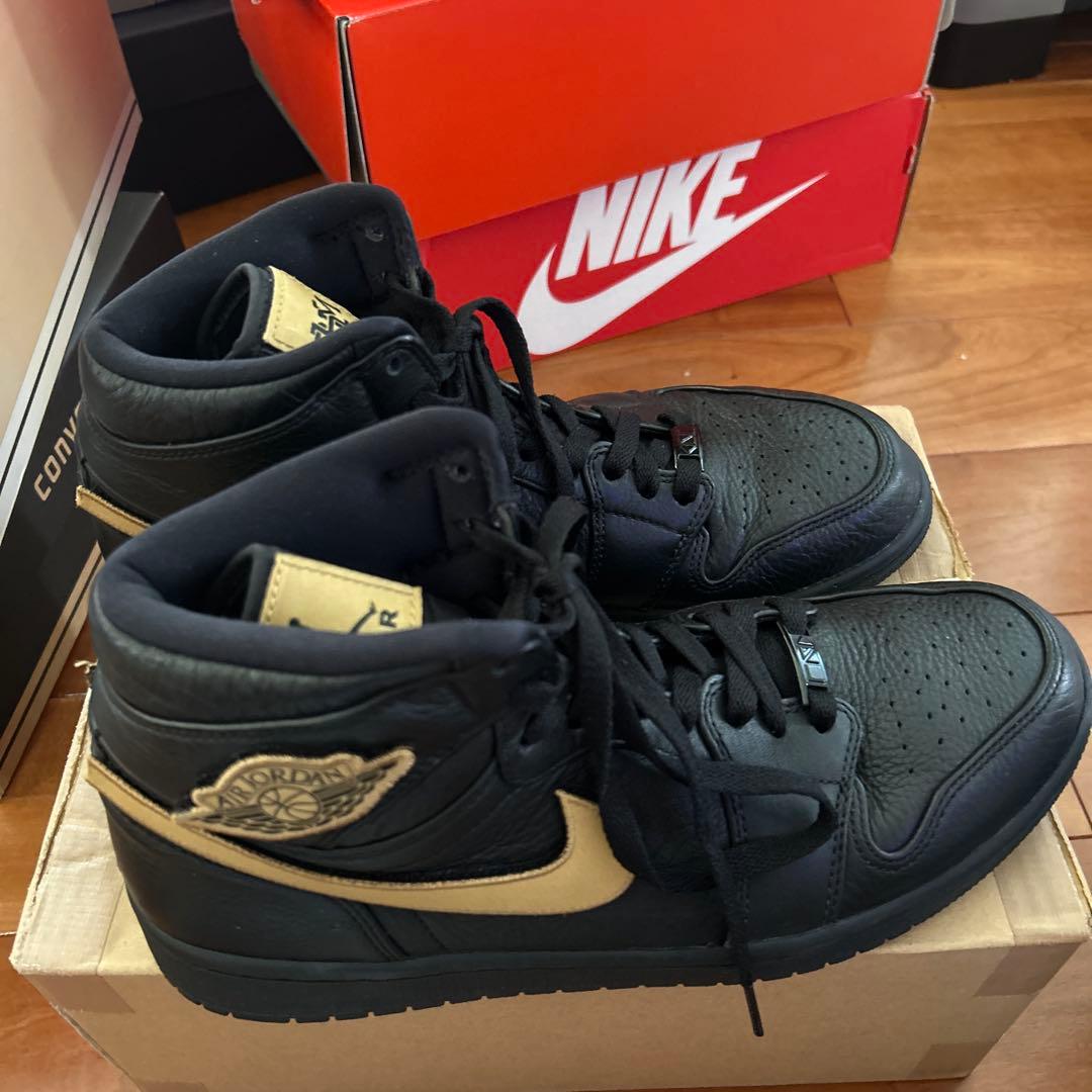 エアジョーダン ブラック ゴールド ハイカットシューズ