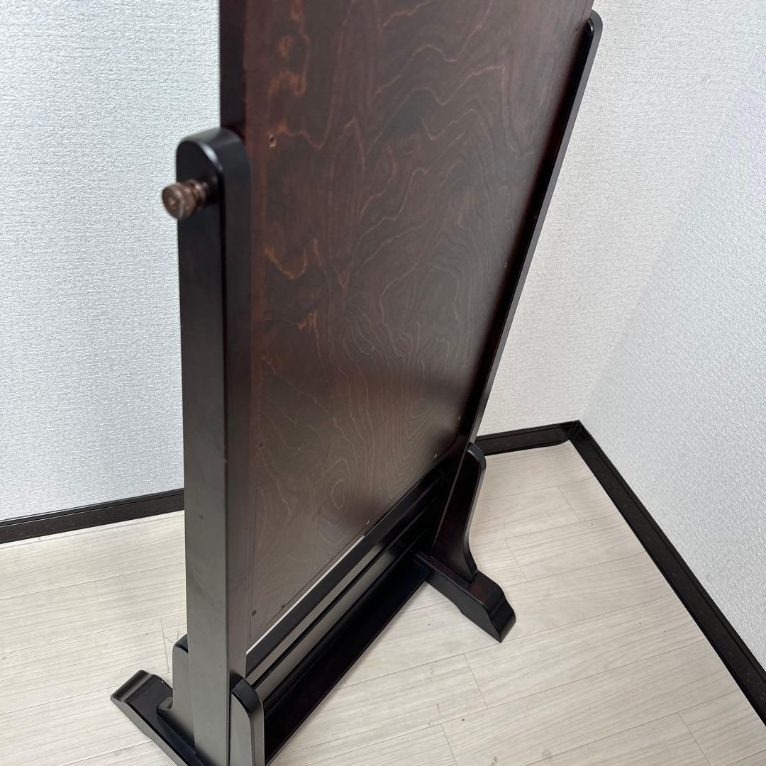 展示品 美品 北海道民芸 スタンドミラー 鏡 姿見 全身鏡 樺材 無垢材 i1※