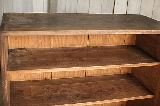 味のある木製収納棚×木製引き出し2杯　食器棚　水屋　キャビネット　古家具