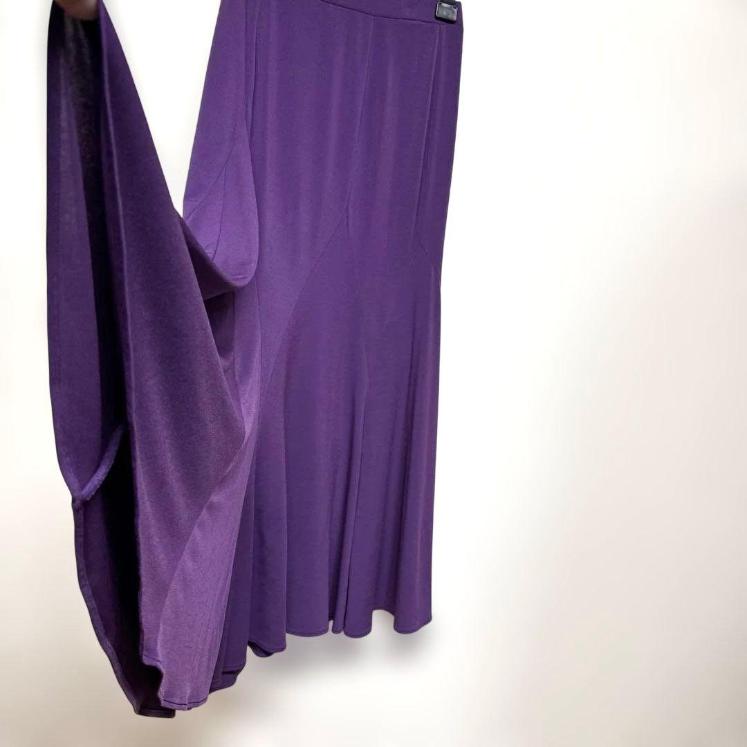 6491★ロイヤルダンス★M 紫 シンプル スカート 社交ダンス