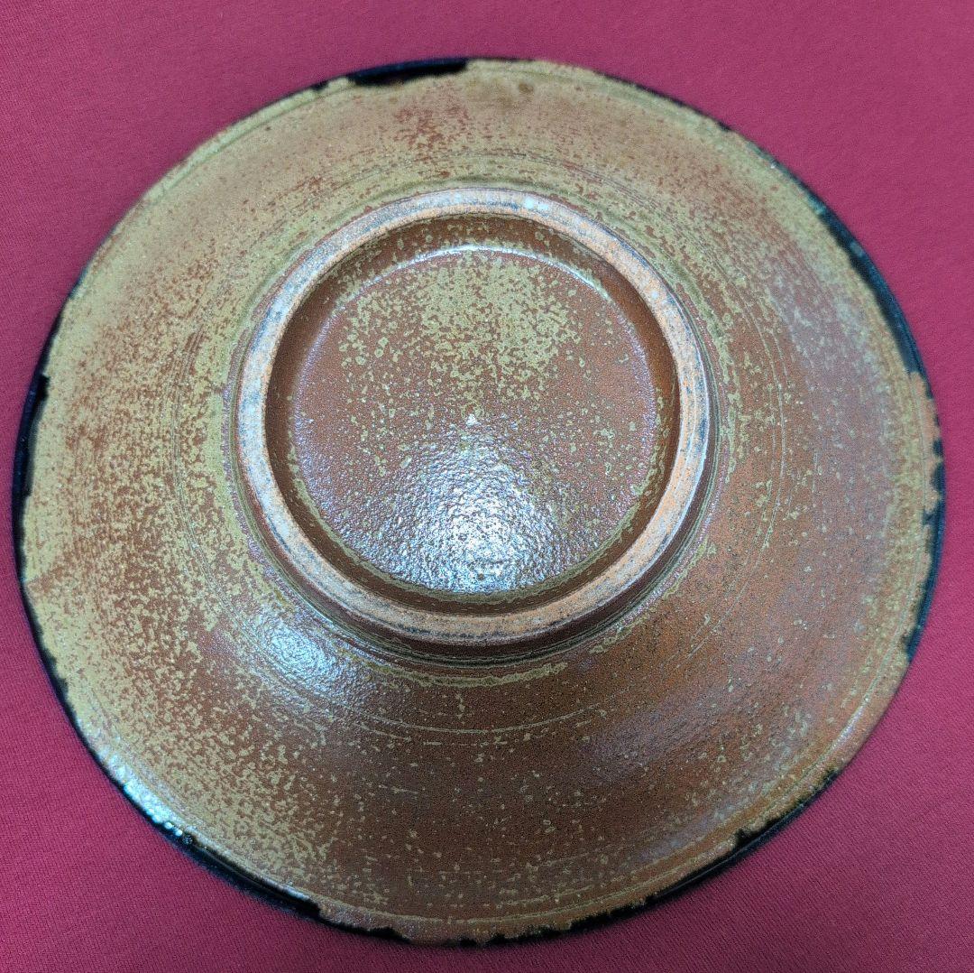 沖縄　やちむん　北窯　大皿　25cm 伝統工芸品　読谷山焼　陶器　8寸皿　藍唐草