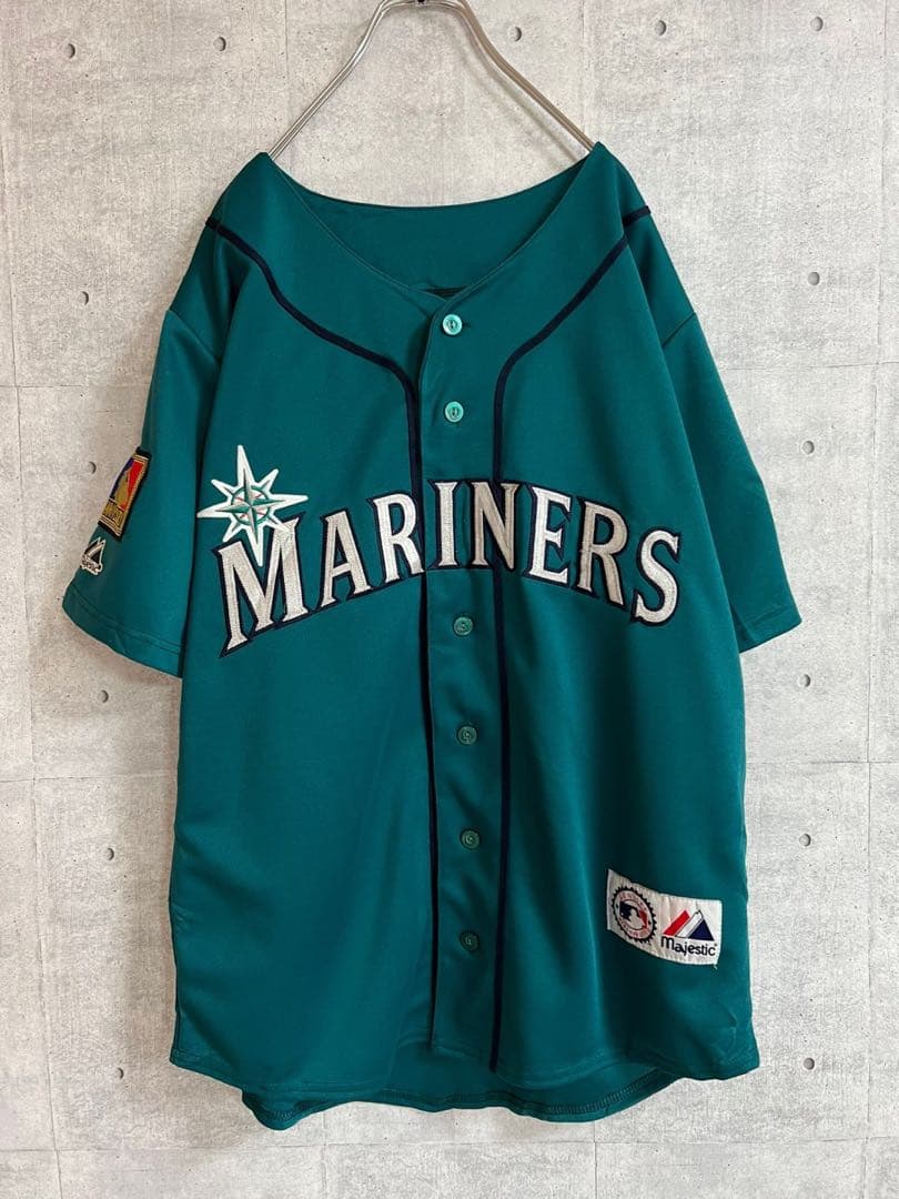 マジェスティック MLB シアトルマリナーズ ゲームシャツ　グリーンM