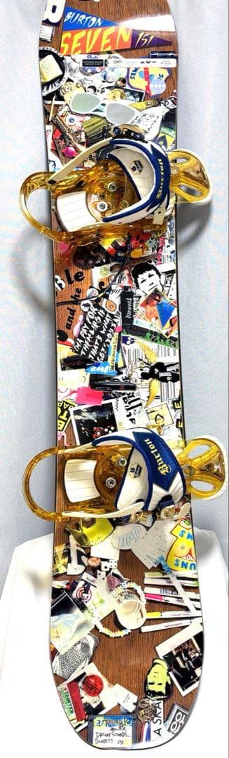 【2008モデル151】BURTON バインディング付き スノーボード オブジェ