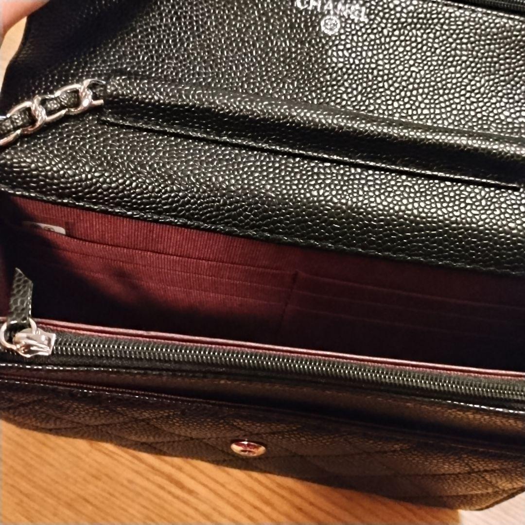 CHANEL ブラック チェーンウォレット　シルバー　ショルダーバッグ　シャネル