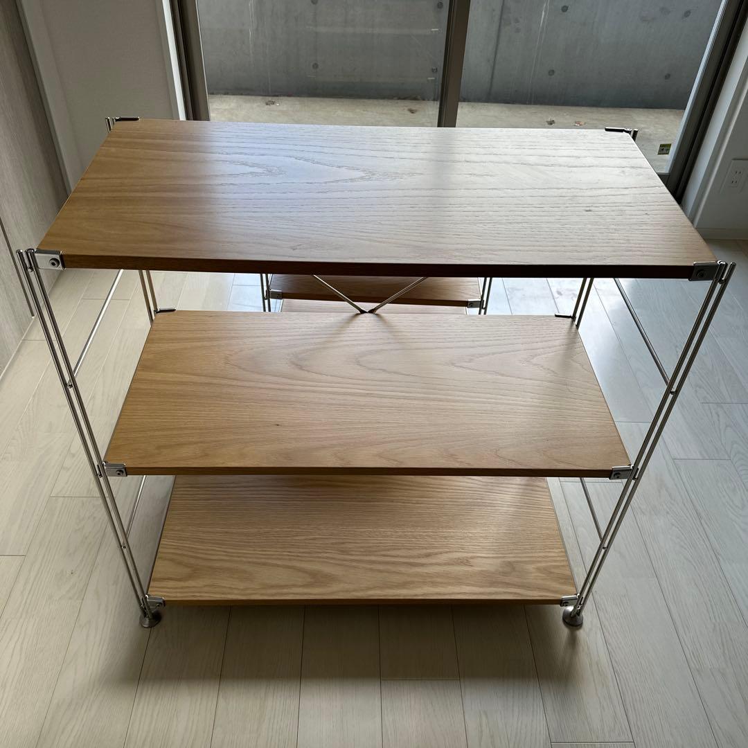 無印良品 ステンレスユニットシェルフ オーク材棚セット・ワイド・小