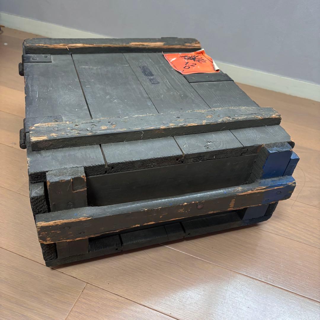 ミリタリー　アンモボックス 弾薬箱 木箱　オリーブ　AMMBO BOX