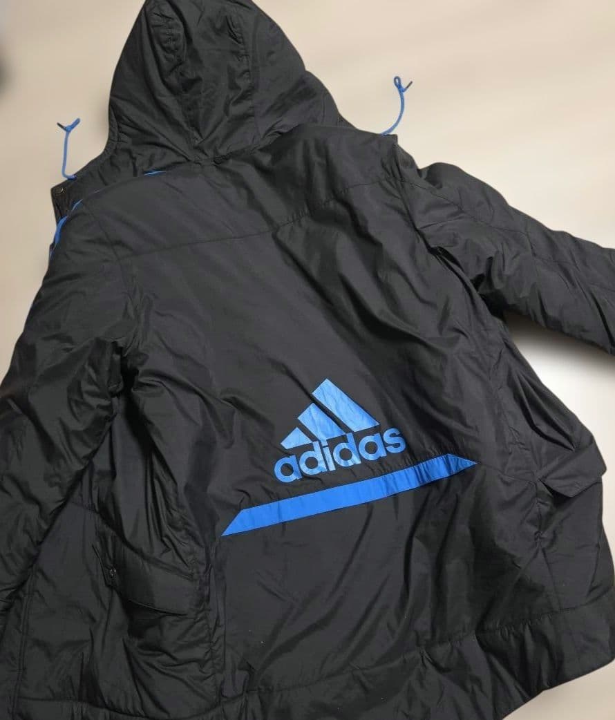 値下げ　新品　adidas ベンチコート L ブラック/ブルー