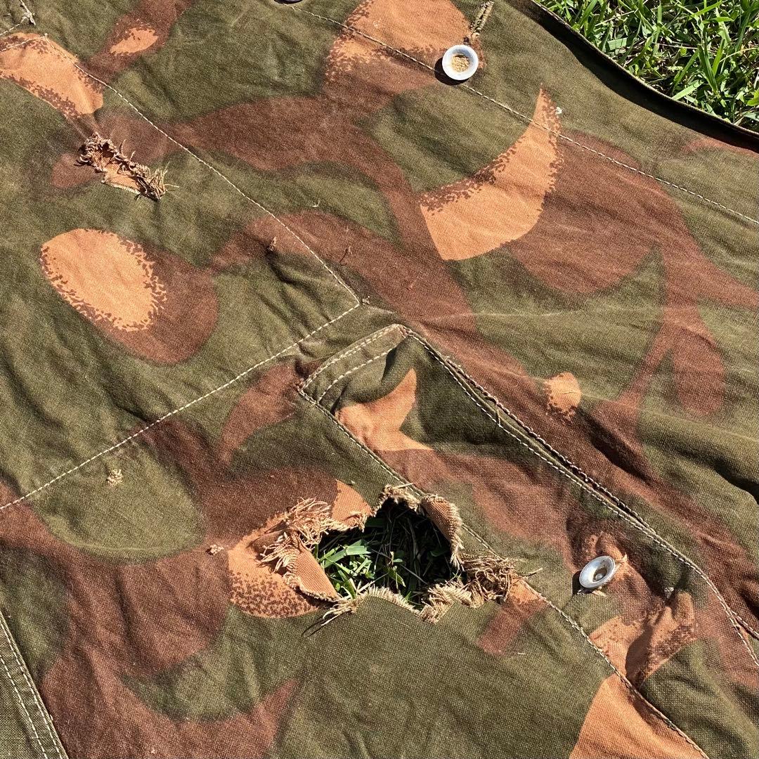 【破れ大】ハンガリー軍　軍幕　ポンチョ　１枚④　 迷彩　ハリケーンカモ