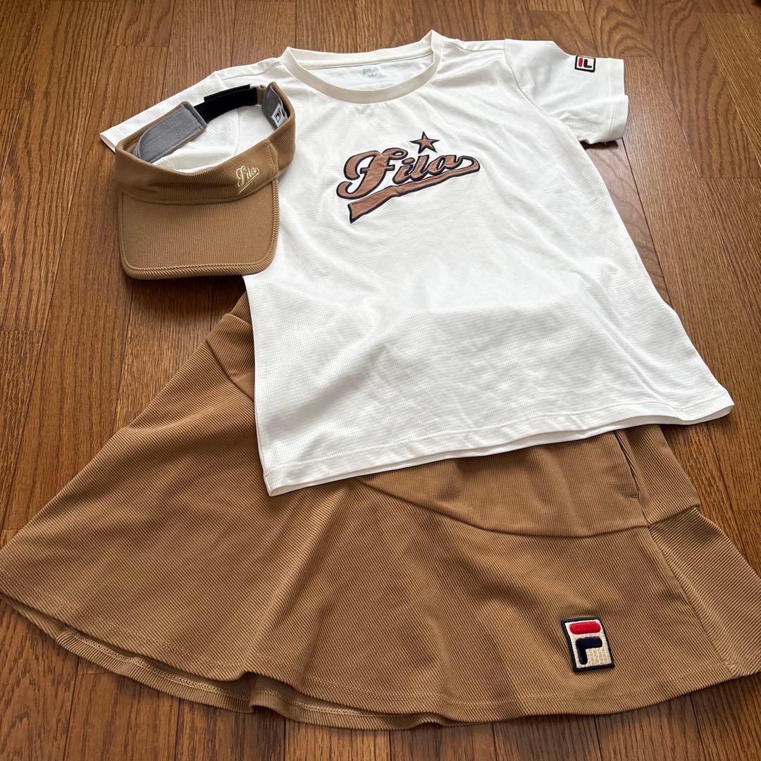 FILA テニスウェア Tシャツ スカート キャップセット