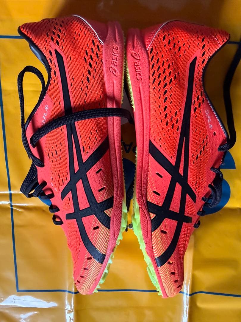 新品タグ付き　ASICS スパイク　オールウェザー　赤25.5cm 陸上