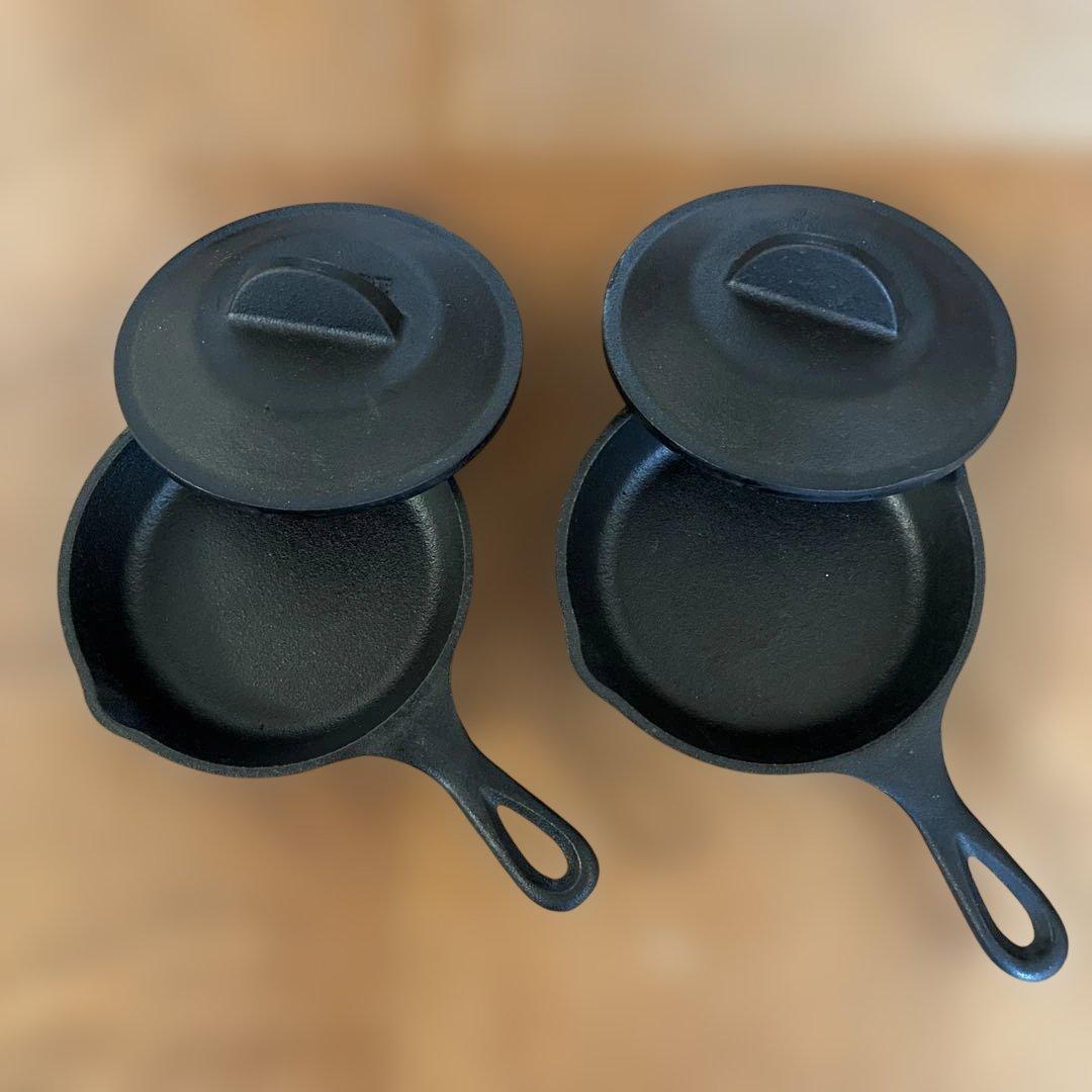 LODGE スキレット　蓋付き　2個