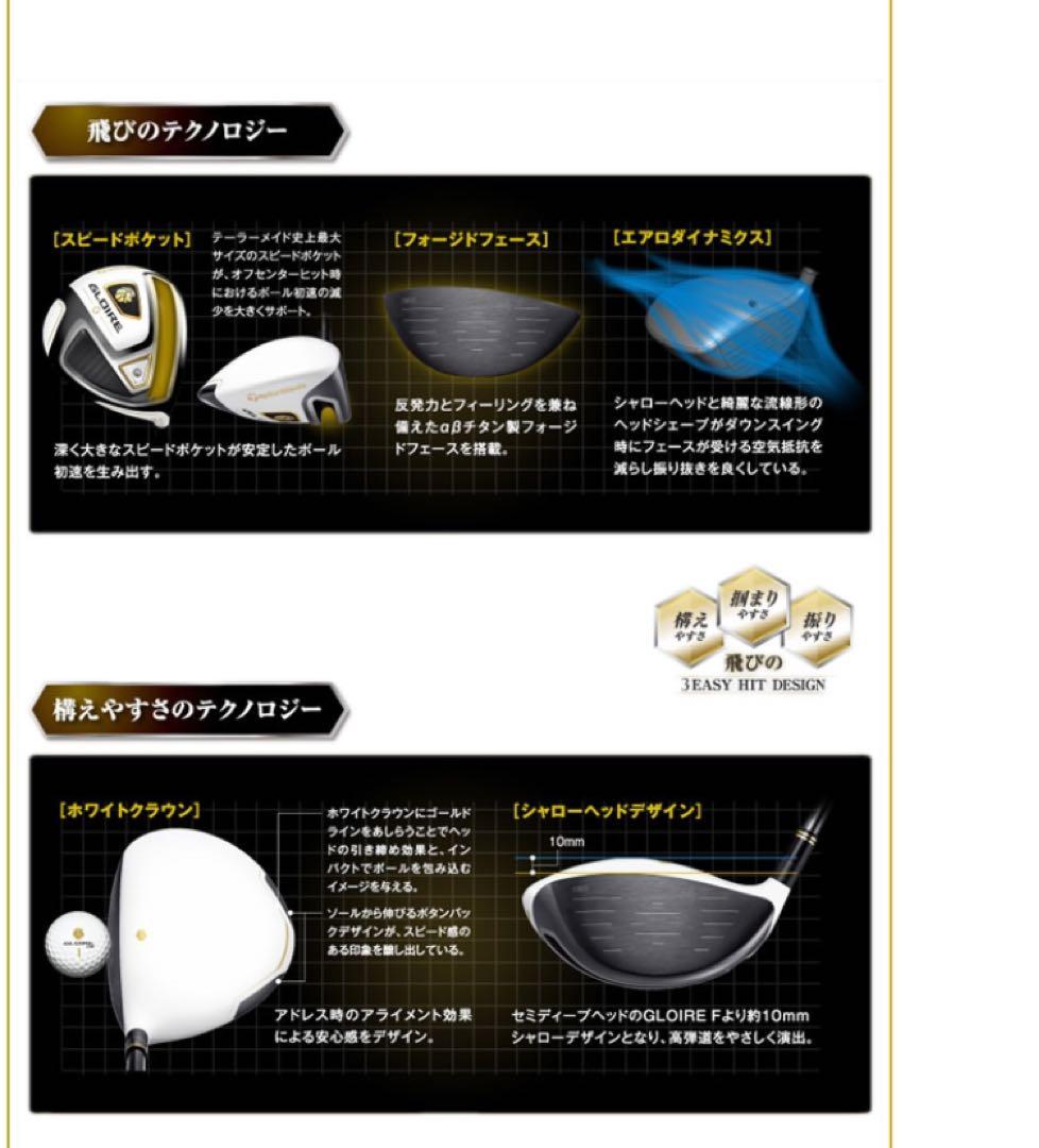 美品❗️ テーラーメイド　グローレG ドライバー 10.5° R　ヘッドカバー付き