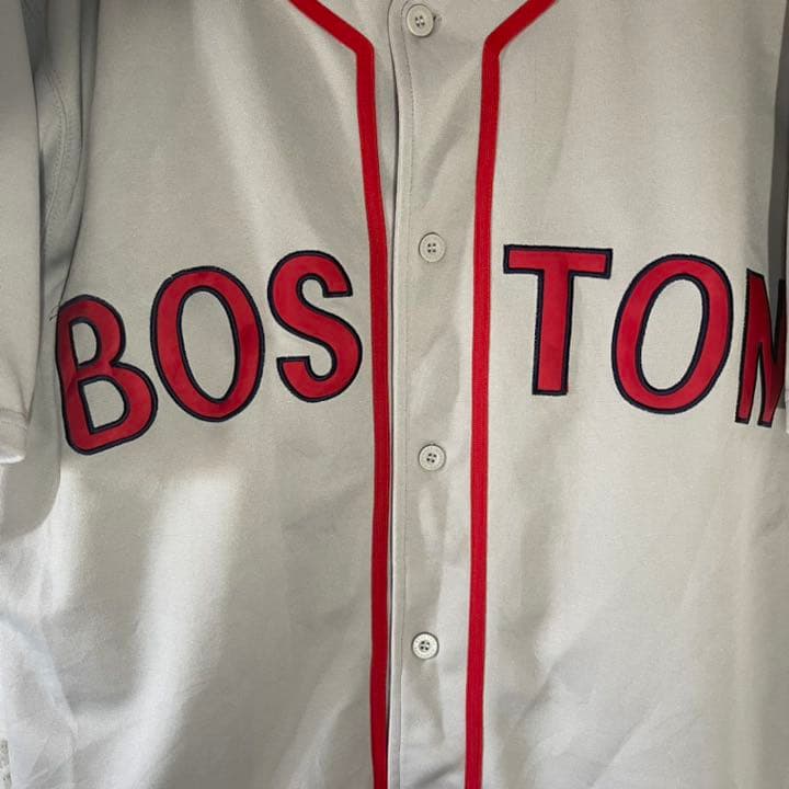 レッドソックス MLB ゲームシャツ ユニフォーム グレー 2XLベースボール
