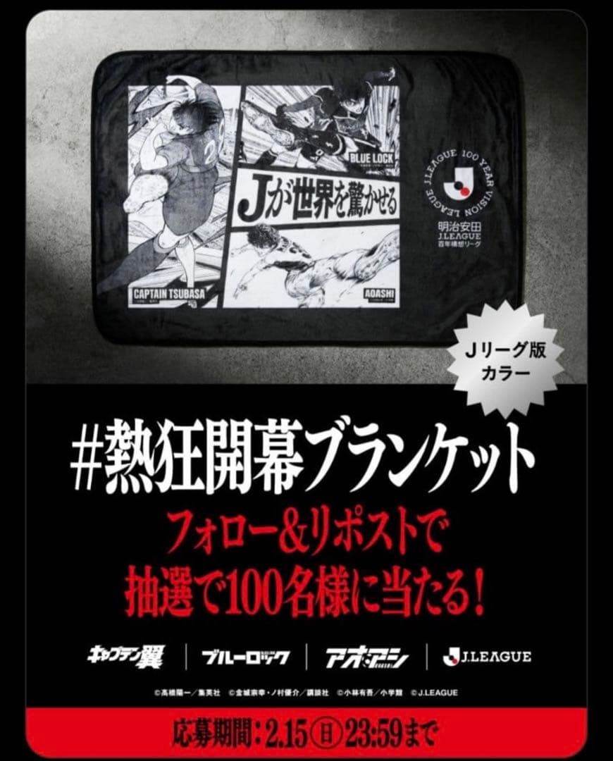 Jリーグ熱狂開幕ブランケット Jリーグカラー 非売品