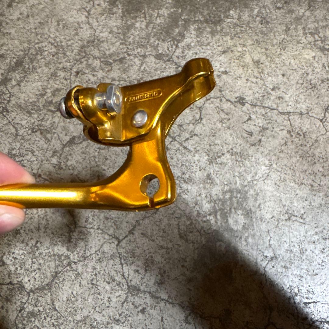 当時物 シマノ PRE-BENT ブレーキレバー ゴールド old bmx