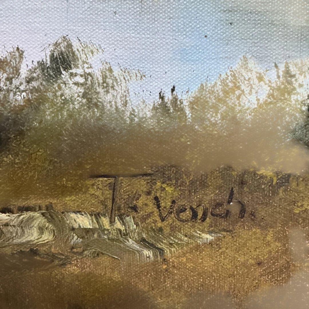 トラさん専用　T.Vcrich 油彩画 風景画　山と湖の風景 F-１０号