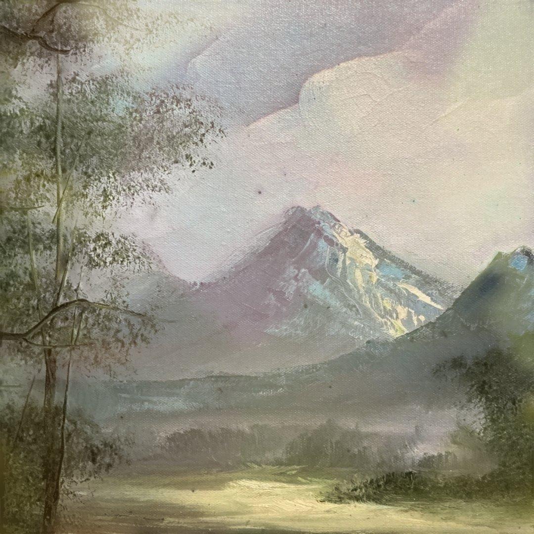 トラさん専用　T.Vcrich 油彩画 風景画　山と湖の風景 F-１０号