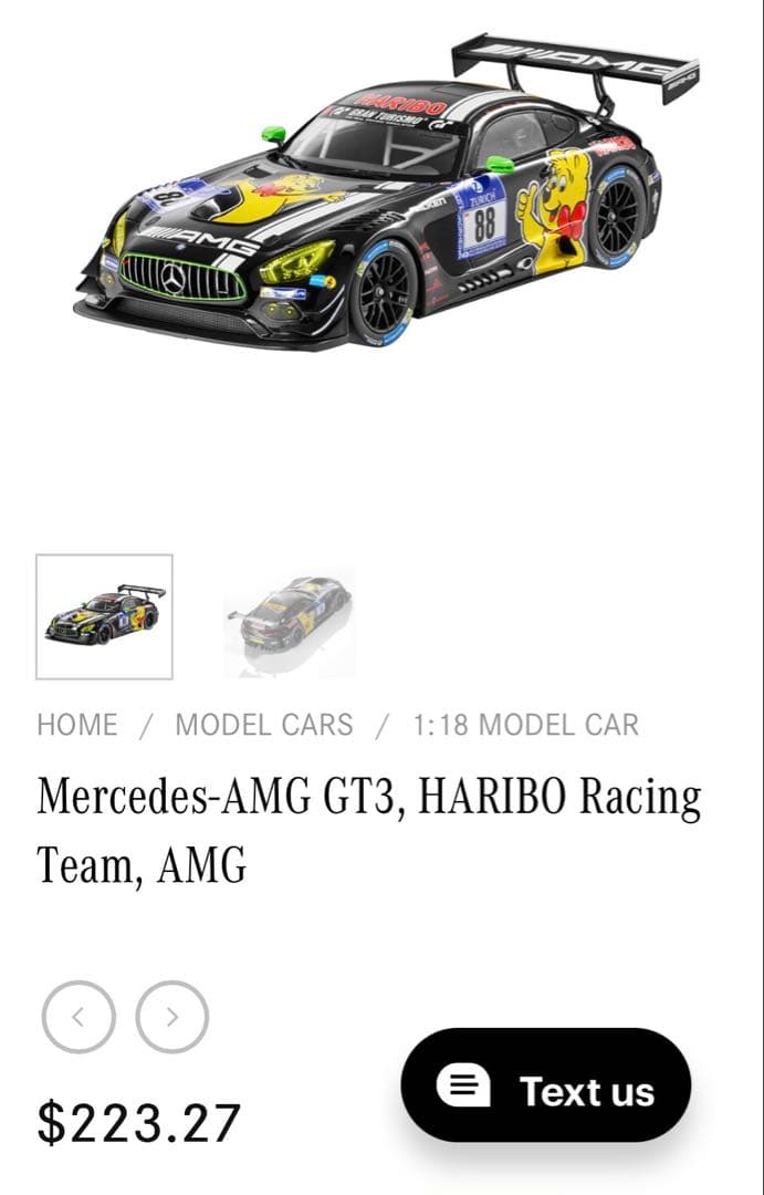 1/18 Spark AMG GT3 HARIBO ニュルブルクリンク 純正