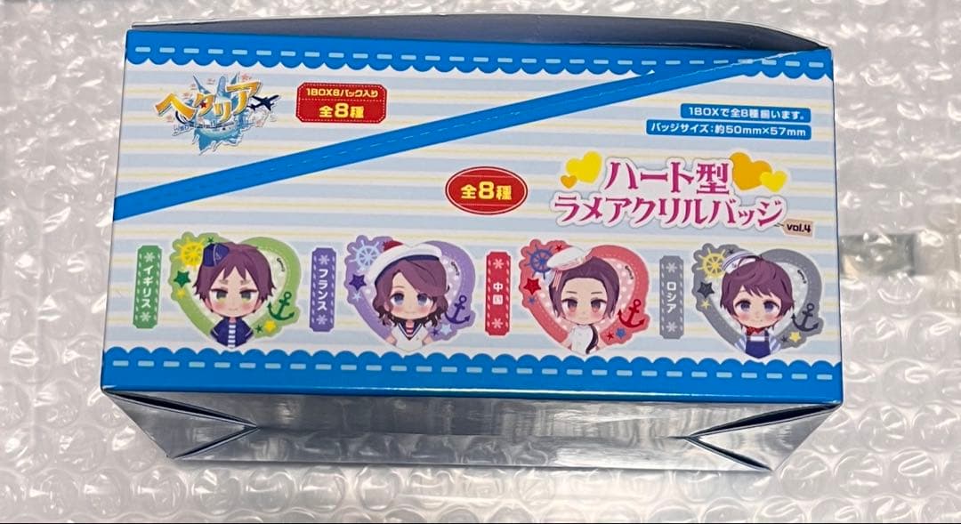 ヘタリア　ハート型　ラメアクリルバッジ