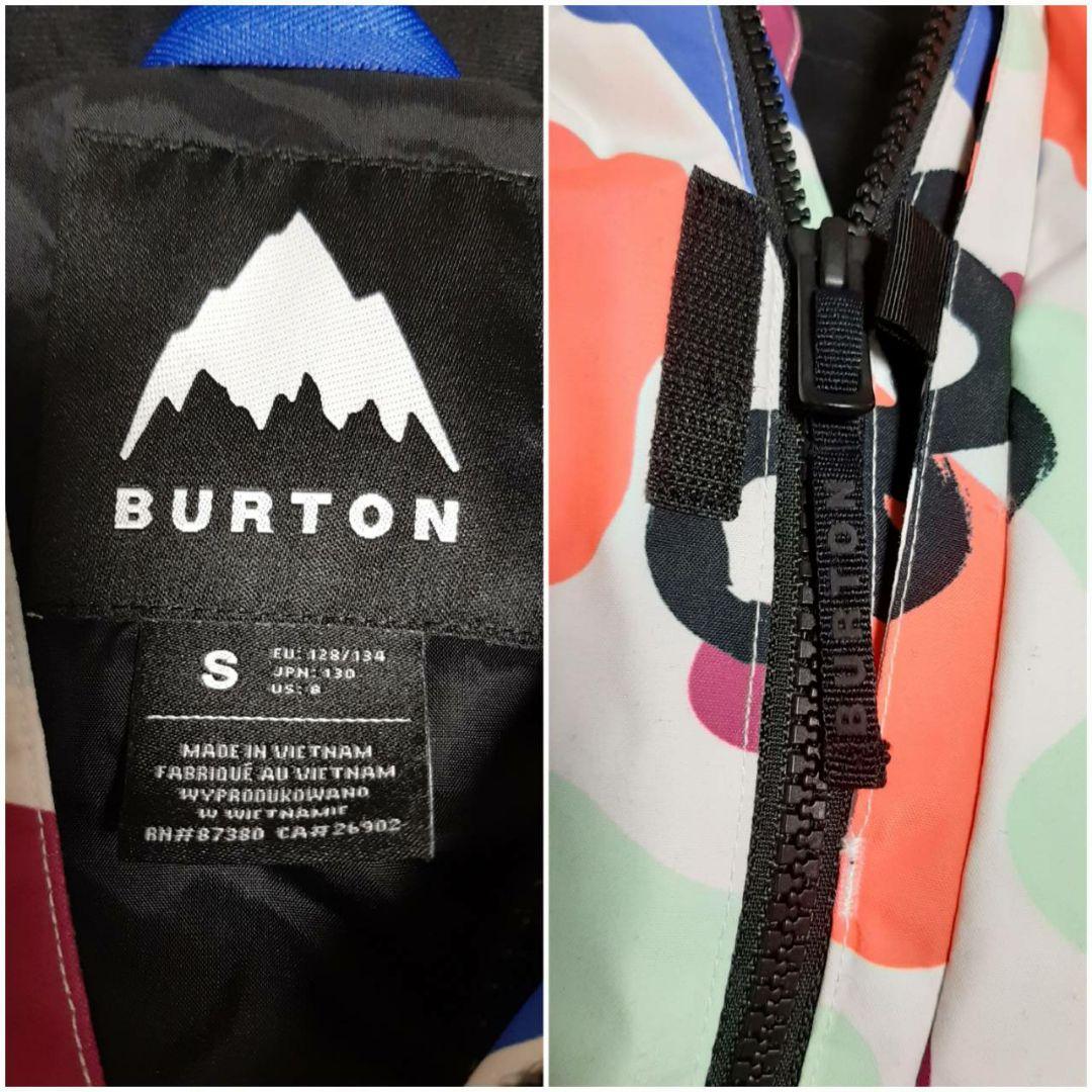 美品 キッズ BURTON スノーウェア S 花柄 撥水 防寒