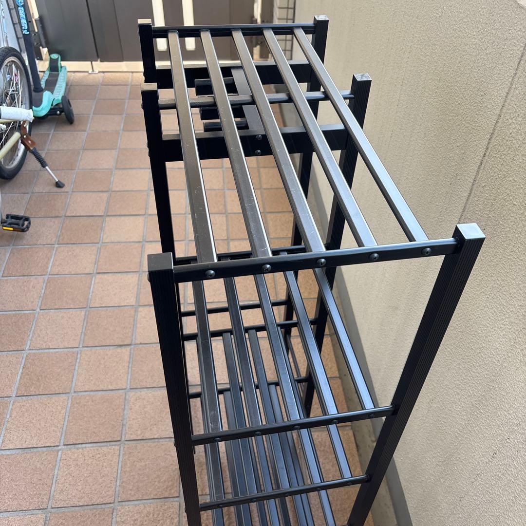 [野球用]スチール製 ブラック ラック 多段式
