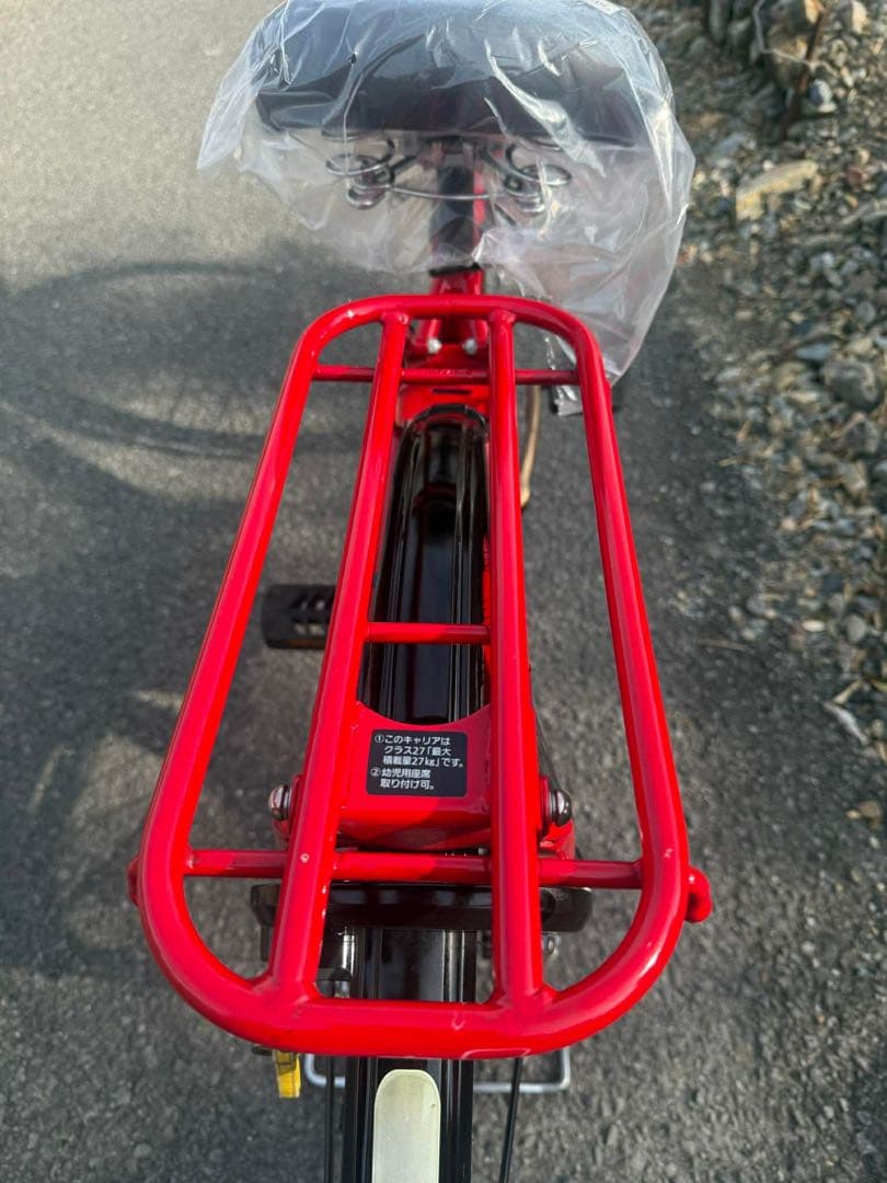 赤 電動アシスト自転車 シティタイプ