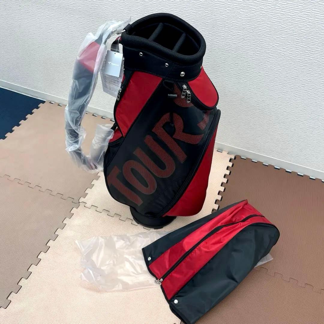 【新品未使用】TOURSTAGE キャディバッグ 赤黒