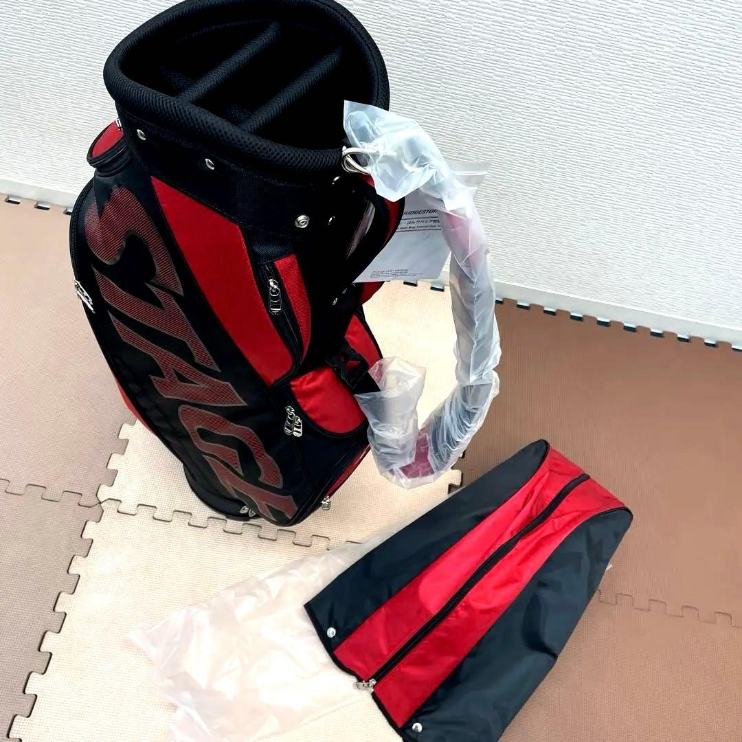 【新品未使用】TOURSTAGE キャディバッグ 赤黒