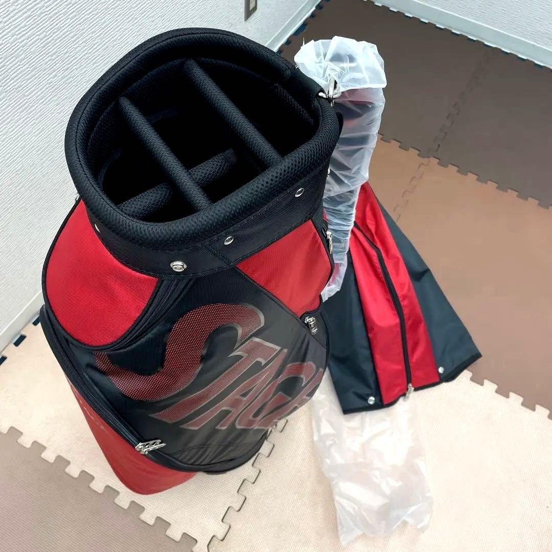 【新品未使用】TOURSTAGE キャディバッグ 赤黒