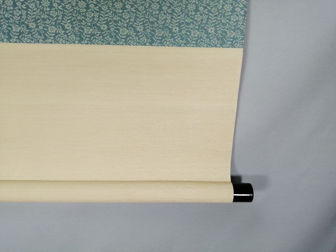 【茶道具】須磨夏郷(須磨対水息子)筆「扇面梅図」　茶掛　待合掛け　軸B903