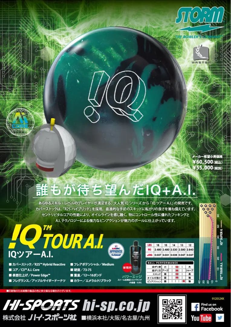 送料込み【新品】IQツアーA.I.　ストーム　15ポンド3オンス　9