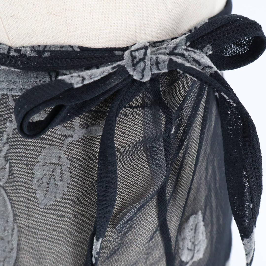 【美品 日本製 社交ダンス衣装】ブラック Chacott 巻きスカート ラップ