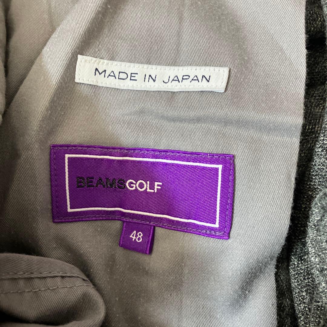 BEAMS GOLF ビームスゴルフ ウールストレッチパンツ ロゴ　グレー