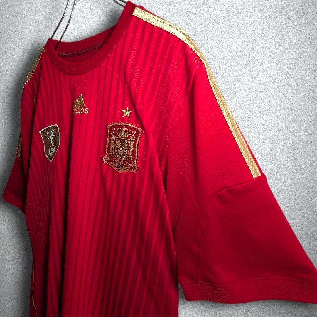 古着 サッカー スペイン代表 ユニフォーム シャドウストライプ Lサイズ相当